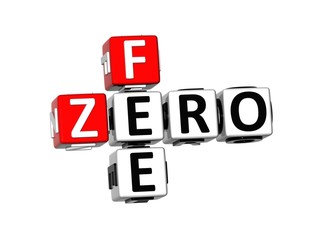 Leinwandbilder - 3D Crossword Zero Fee on white background
