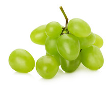 Green Grapes Isolated On The White Background
