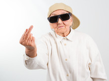 Cool Grandma Showing Her F-finger