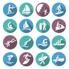 Water Sports Icons Set