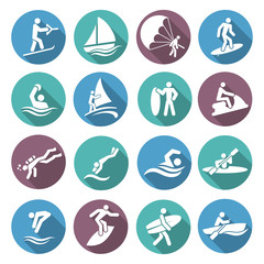 Wall Mural - Water Sports Icons Set