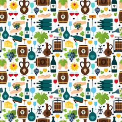 Sticker - Wine seamless pattern