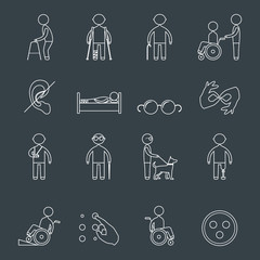 Canvas Print - Disabled icons set outline