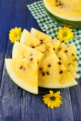 Wall Mural - Slices of yellow watermelon