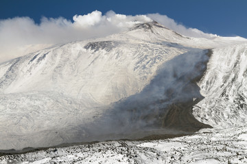  Etna lava flow in the Valle del Bove. January 26, 2014