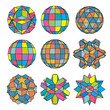 Collection of 9 complex dimensional spheres and abstract geometr