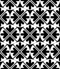 Vector geometric seamless pattern. Unusual black and white artis