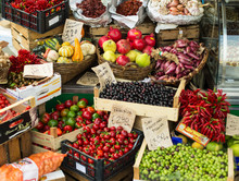 Fruit And Vegetable Open Air Market In Italy