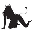 Vector of beautiful sexy devil women silhouettes isolated