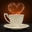 Cup of tea and heart with a pair of tea. Concept graphic.