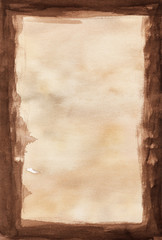 Wall Mural - brown watercolor  frame