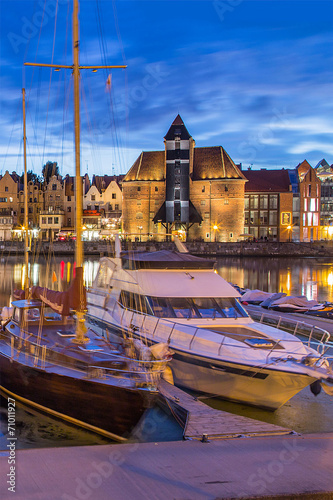 Naklejka na szybę A view of a Gdansk port in the dusk, Gdansk, Poland