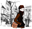 Woman in Montmartre square