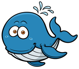 Vector illustration of Whale cartoon