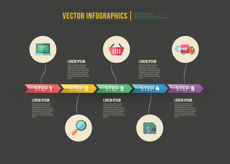 Wall Mural - Vector abstract timeline infographic design