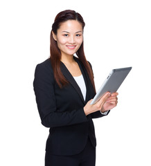 Poster - Businesswoman use tablet