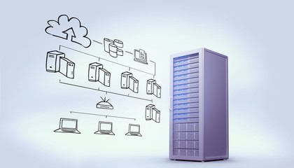 Poster - Composite image of cloud computing doodle