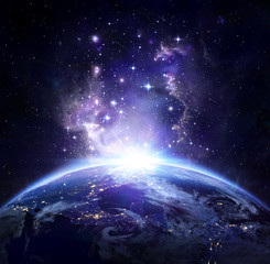 earth view from space at night - usa