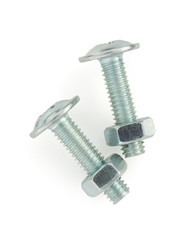 bolt and nut tools on white background