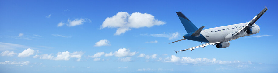 Fototapete - Jet cruising in a blue sky