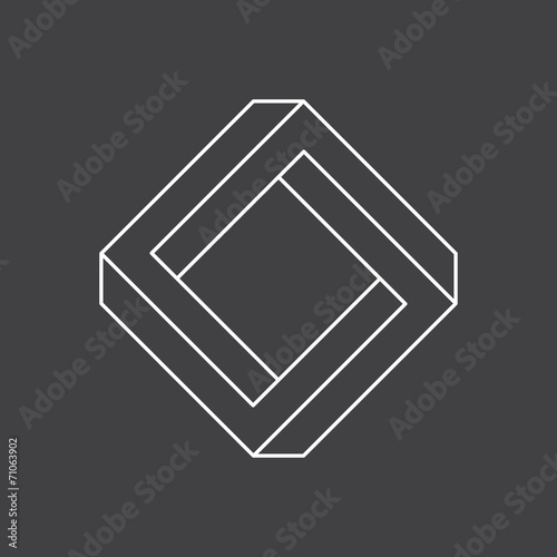 Fotografie, Obraz Impossible shape, penrose square, vector illustration