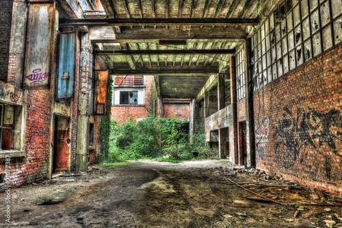 Naklejka - mata magnetyczna na lodówkę Abandoned industrial building