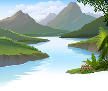 An Illustration Of A Peaceful River