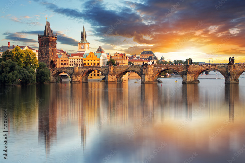 Praga - Most Karola, Republika Czeska - obrazy, fototapety, plakaty 