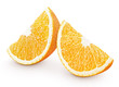 Slices of orange citrus fruit isolated on white