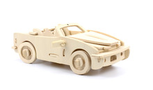 Wooden Toy Car On White Background