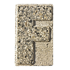 Leinwandbilder - Letter F carved in a concrete block