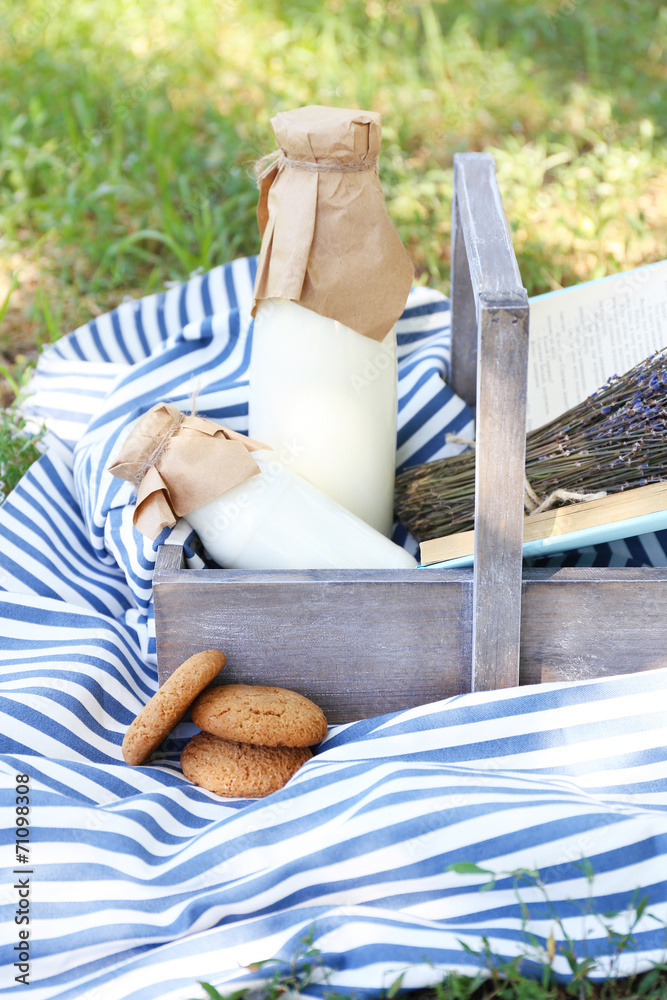 Tasty snack in basket