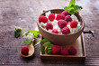 Cottage cheese with raspberry