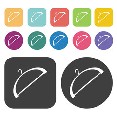 Fototapete - Hanger Icon. Clothes Flat Icons Set. Round And Rectangle Colourf