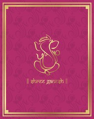 Wall Mural - Ganesha, wedding card, royal Rajasthan, India