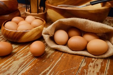 Canvas Print - Eggs on the table