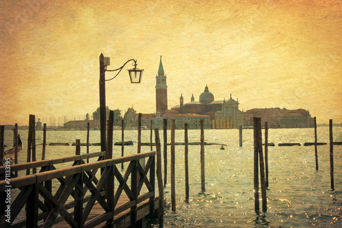 Obraz w ramie Vintage San Giorgio island - Venice, Italy