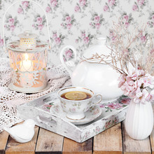 Tea In Elegant Cup In Retro Style