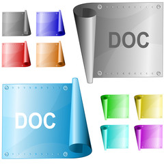 Sticker - Doc. Vector metal surface.