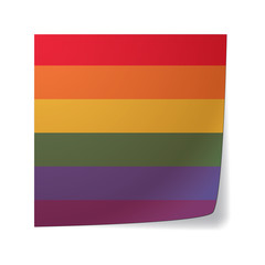 Wall Mural - sticky note with a gay pride flag
