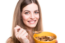 Woman Eating Cereals