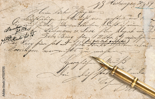 stary-list-z-kaligraficznym-odrecznym-tekstem-i-rocznika-atramentu-pe
