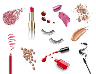 Wall Mural - make up beauty lipstick nail polish liquid powder mascara pencil