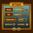 Option menu steampunk style game buttons