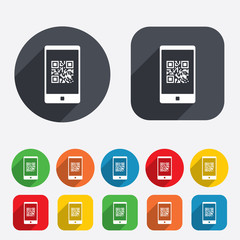 Poster - Qr code sign icon. Scan code symbol.