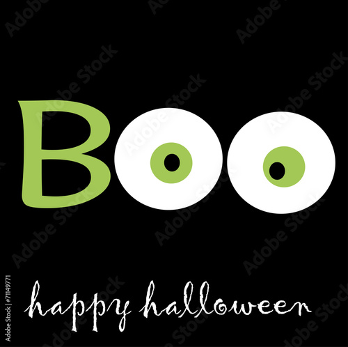 Fotografia, Obraz Boo for Halloween with two eyes in green