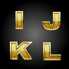 vector golden alphabet letters set