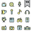 Entertainment icons set
