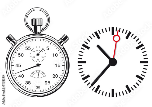 Uhr, Stoppuhr – kaufen Sie diese Vektorgrafik und finden ...