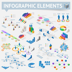 Wall Mural - Set of isometric infographics design elements